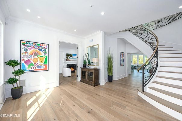 Fireplace, Interior, Recessed Lighting, Wood Texture Flooring
