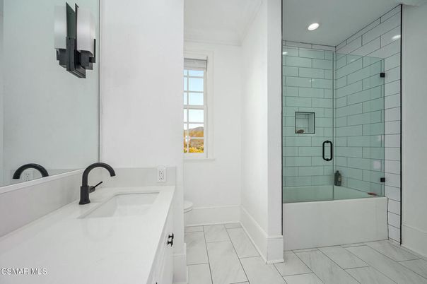 Bathroom, Glass Shower, Interior, Marble, Recessed Lighting
