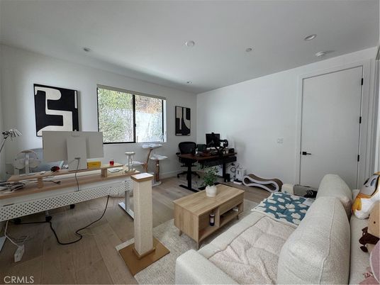 Home Office, Interior, Living room, Recessed Lighting, Wood Texture Flooring