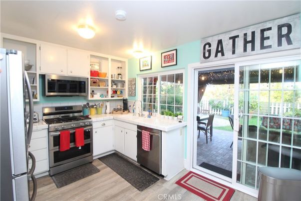 Interior, Kitchen, Stainless Steel Appliances, Wood Texture Flooring