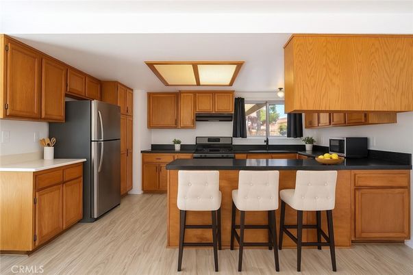 Interior, Kitchen, Wood Texture Flooring