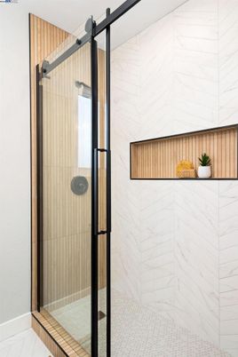 Bathroom, Glass Shower, Interior, Marble Walls