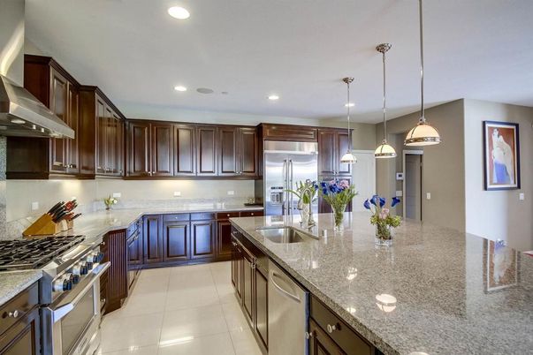 Interior, Kitchen, Pendant Lights, Recessed Lighting, Stainless Steel Appliances