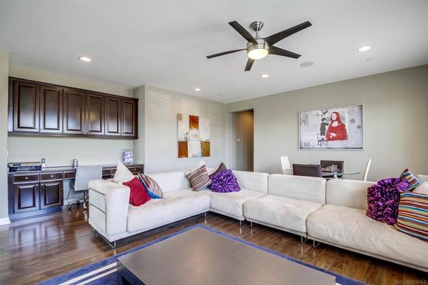 Dining room, Interior, Living room, Recessed Lighting, Wood Texture Flooring