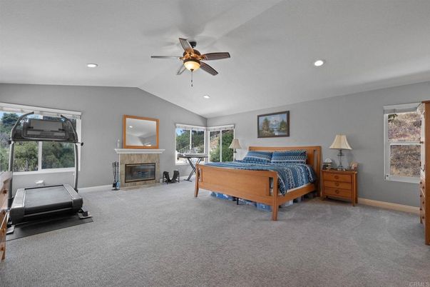 Bedroom, Fireplace, Fitness Equipment, Interior, Recessed Lighting