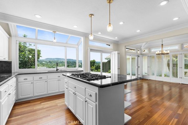 Chandelier, Interior, Kitchen, Pendant Lights, Recessed Lighting, Wood Texture Flooring
