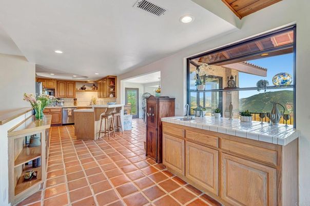 Interior, Kitchen, Recessed Lighting, Stainless Steel Appliances, Tile Countertops