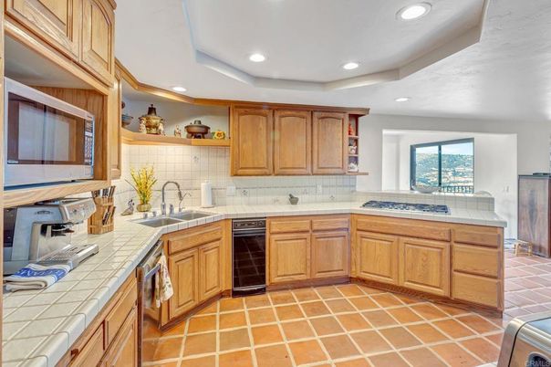 Interior, Kitchen, Recessed Lighting, Tile Countertops