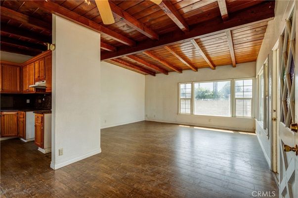 Empty room, Interior, Kitchen, Wooden Beams, Wooden Ceilings, Wood Texture Flooring