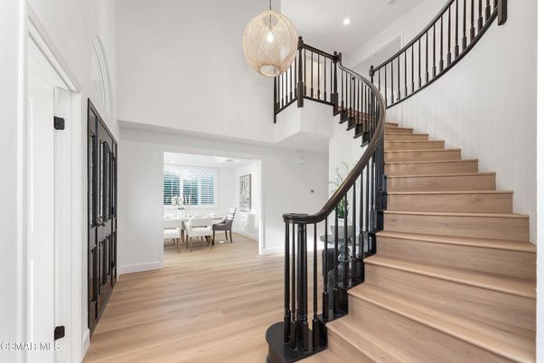Dining room, Interior, Pendant Lights, Recessed Lighting, Wood Texture Flooring