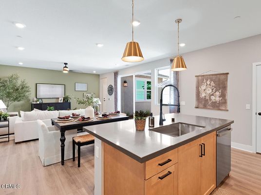 Dining room, Interior, Kitchen, Living room, Pendant Lights, Recessed Lighting, Wood Texture Flooring