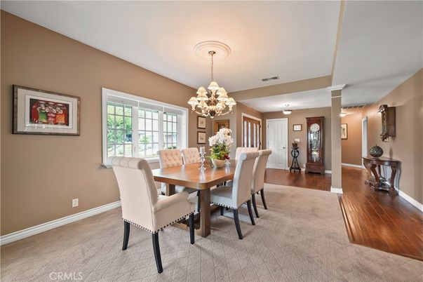 Chandelier, Dining room, Interior, Wood Texture Flooring