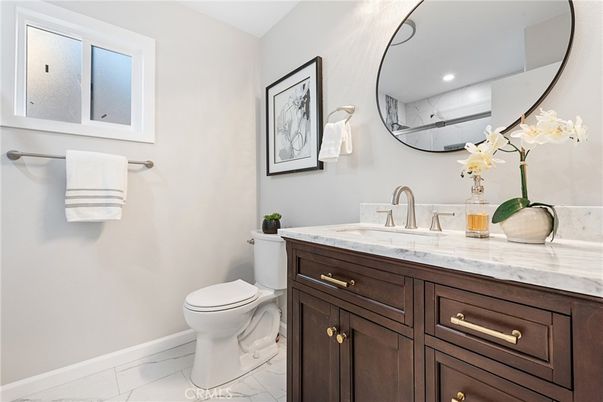 Bathroom, Interior, Marble, Recessed Lighting