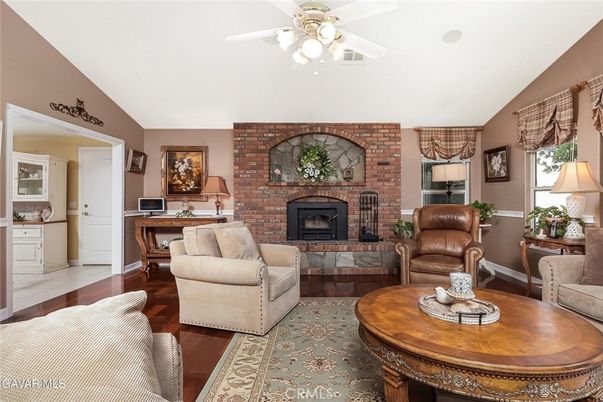 Fireplace, Interior, Living room, Stone Walls, Wood Texture Flooring