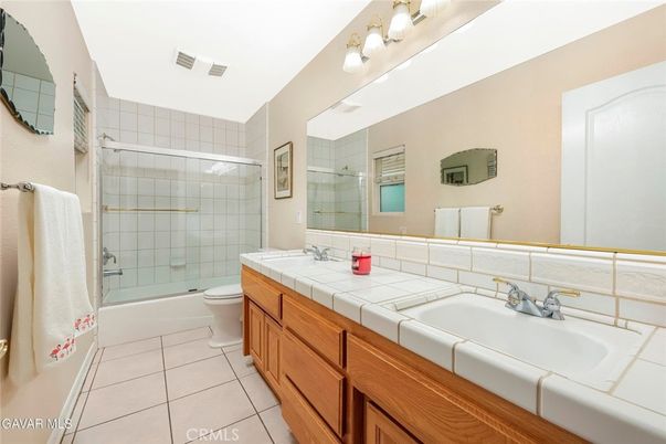 Bathroom, Dual Sink Vanities, Glass Shower, Interior, Tile Countertops