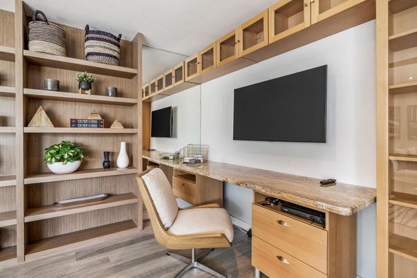 Home Office, Interior, Wood Texture Flooring