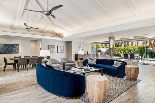 Dining room, Interior, Living room, Recessed Lighting, Wood Texture Flooring