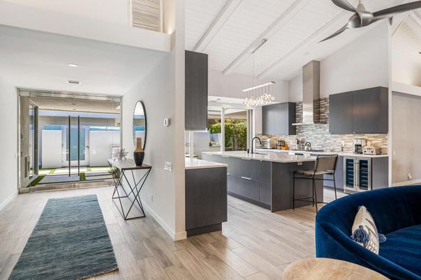 Chandelier, Interior, Kitchen, Pendant Lights, Recessed Lighting, Wood Texture Flooring