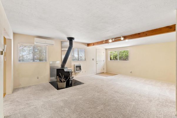 Empty room, Fireplace, Interior, Wooden Beams