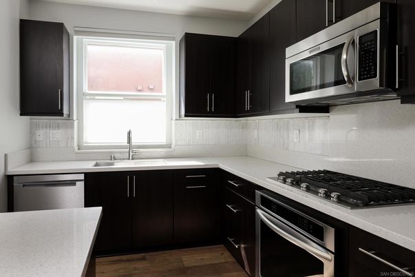 Interior, Kitchen, Stainless Steel Appliances, Wood Texture Flooring