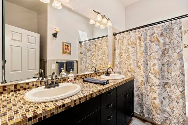 Bathroom, Dual Sink Vanities, Interior, Tile Countertops