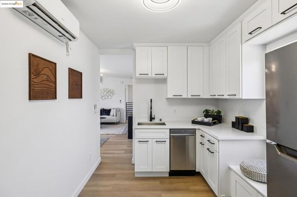 Interior, Kitchen, Stainless Steel Appliances, Wood Texture Flooring