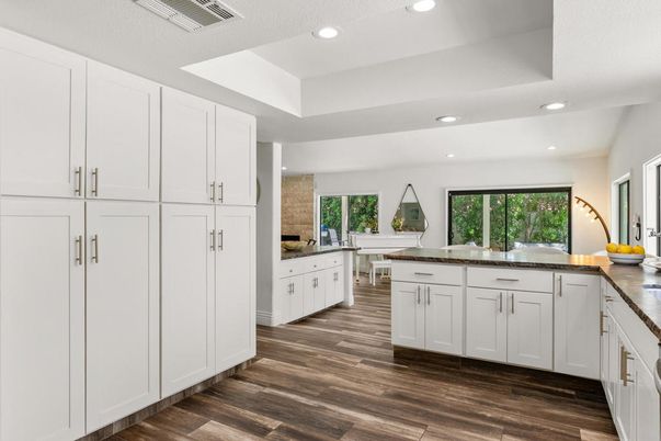 Interior, Kitchen, Recessed Lighting, Wood Texture Flooring