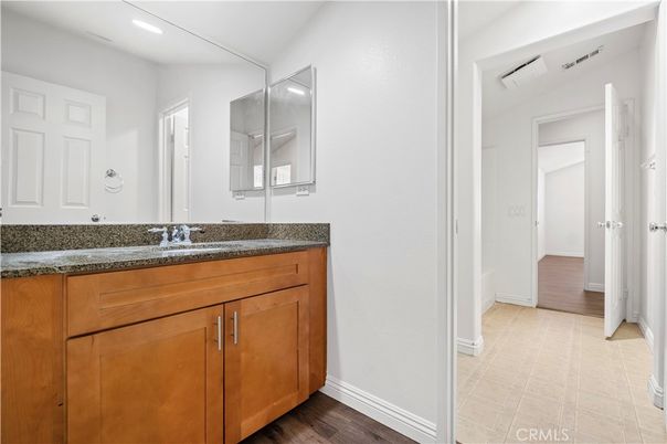 Bathroom, Interior, Recessed Lighting, Wood Texture Flooring