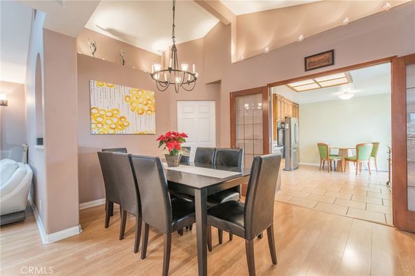 Chandelier, Dining room, Interior, Kitchen, Pendant Lights, Wood Texture Flooring