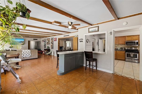 Interior, Kitchen, Stainless Steel Appliances, Wooden Beams