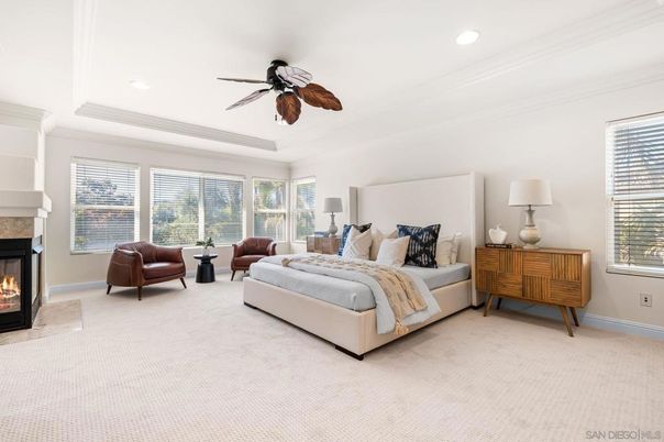 Bedroom, Fireplace, Interior, Recessed Lighting