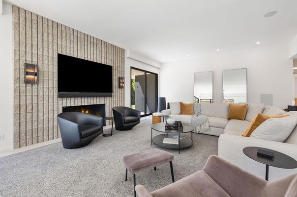 Fireplace, Interior, Living room, Recessed Lighting