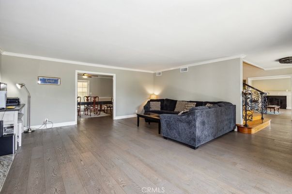 Dining room, Fireplace, Interior, Living room, Wood Texture Flooring
