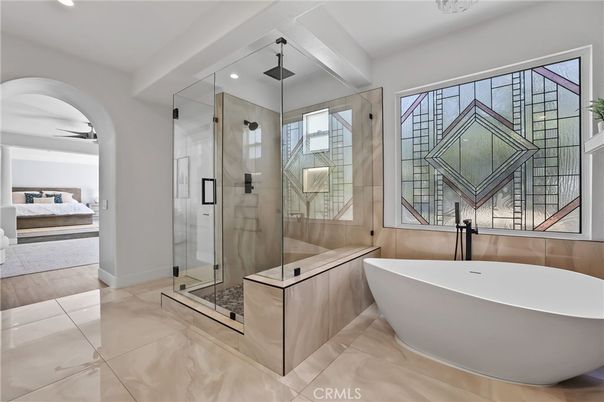 Bathroom, Bedroom, Free Standing Baths, Glass Shower, Interior, Recessed Lighting