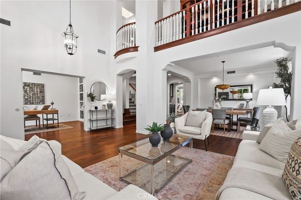 Dining room, Interior, Living room, Pendant Lights, Wood Texture Flooring