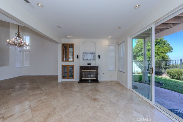 Chandelier, Empty room, Fireplace, Interior, Recessed Lighting