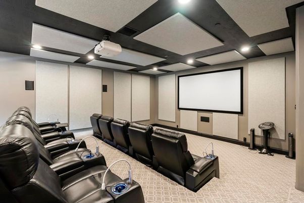 Home Theatre Room, Interior, Projection Screen, Recessed Lighting, Theatre Room