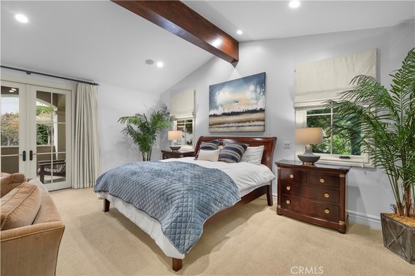Bedroom, Interior, Recessed Lighting, Wooden Beams