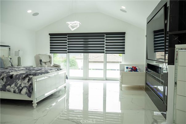 Bedroom, Interior, Marble, Pendant Lights, Recessed Lighting