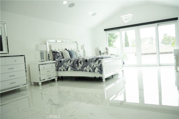 Bedroom, Interior, Marble, Pendant Lights, Recessed Lighting