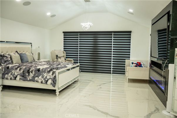 Bedroom, Interior, Marble, Pendant Lights, Recessed Lighting