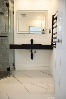 Bathroom, Glass Shower, Interior, Marble, Recessed Lighting