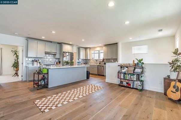 Interior, Kitchen, Recessed Lighting, Wood Texture Flooring