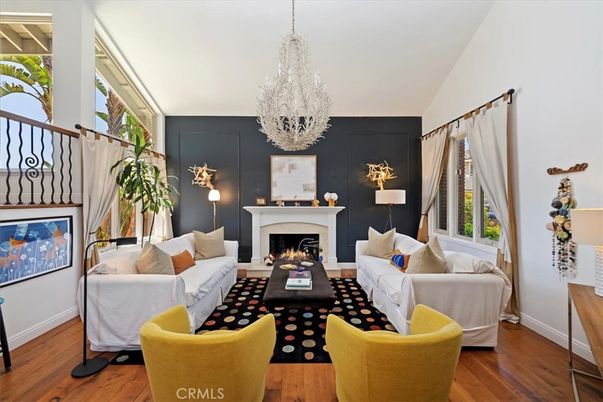 Chandelier, Fireplace, Interior, Living room, Wood Texture Flooring