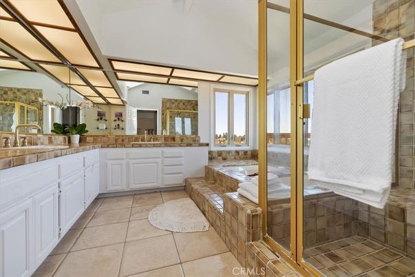 Bathroom, Dual Sink Vanities, Glass Shower, Interior, Tile Countertops