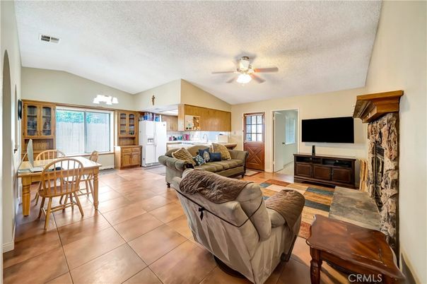 Dining room, Fireplace, Interior, Kitchen, Living room