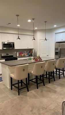 Dining room, Interior, Kitchen, Pendant Lights, Recessed Lighting, Stainless Steel Appliances