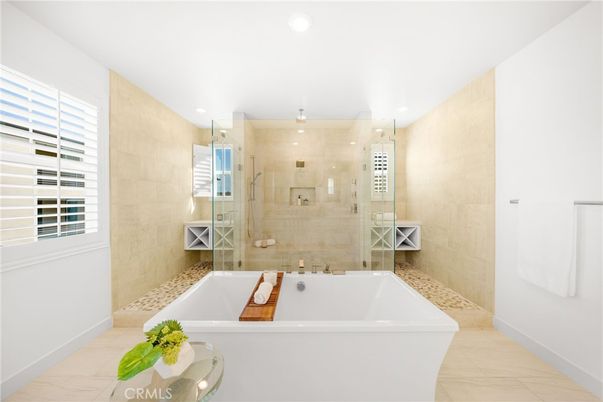 Bathroom, Glass Shower, Interior, Marble, Recessed Lighting