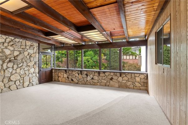 Empty room, Interior, Stone Walls, Wooden Beams, Wooden Ceilings