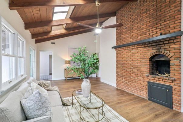 Fireplace, Interior, Living room, Stone Walls, Wooden Beams, Wooden Ceilings, Wood Texture Flooring